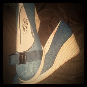 Salvatore Ferragamo canvas wedges